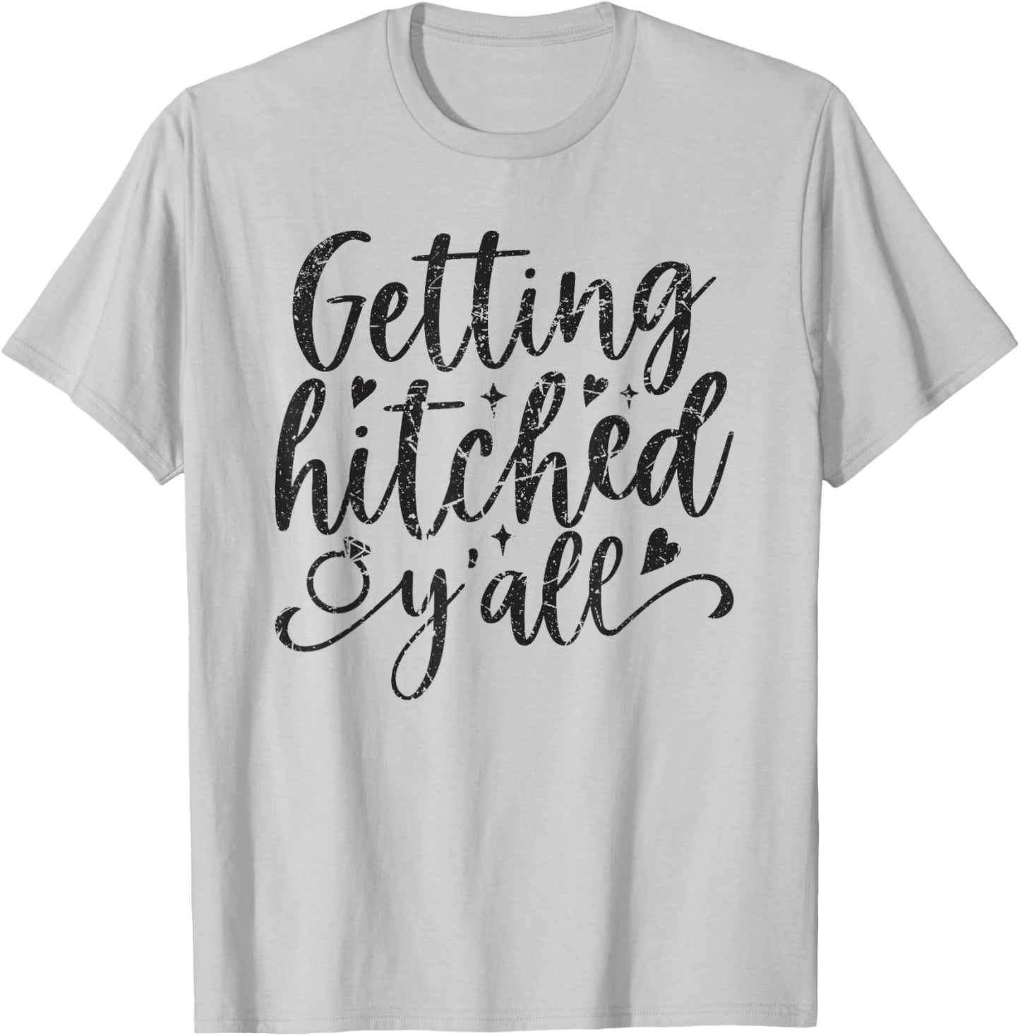 Getting Hitched Y'all Bride Cute Bachelorette Party Retro T-Shirt - T-Shirt | Ash