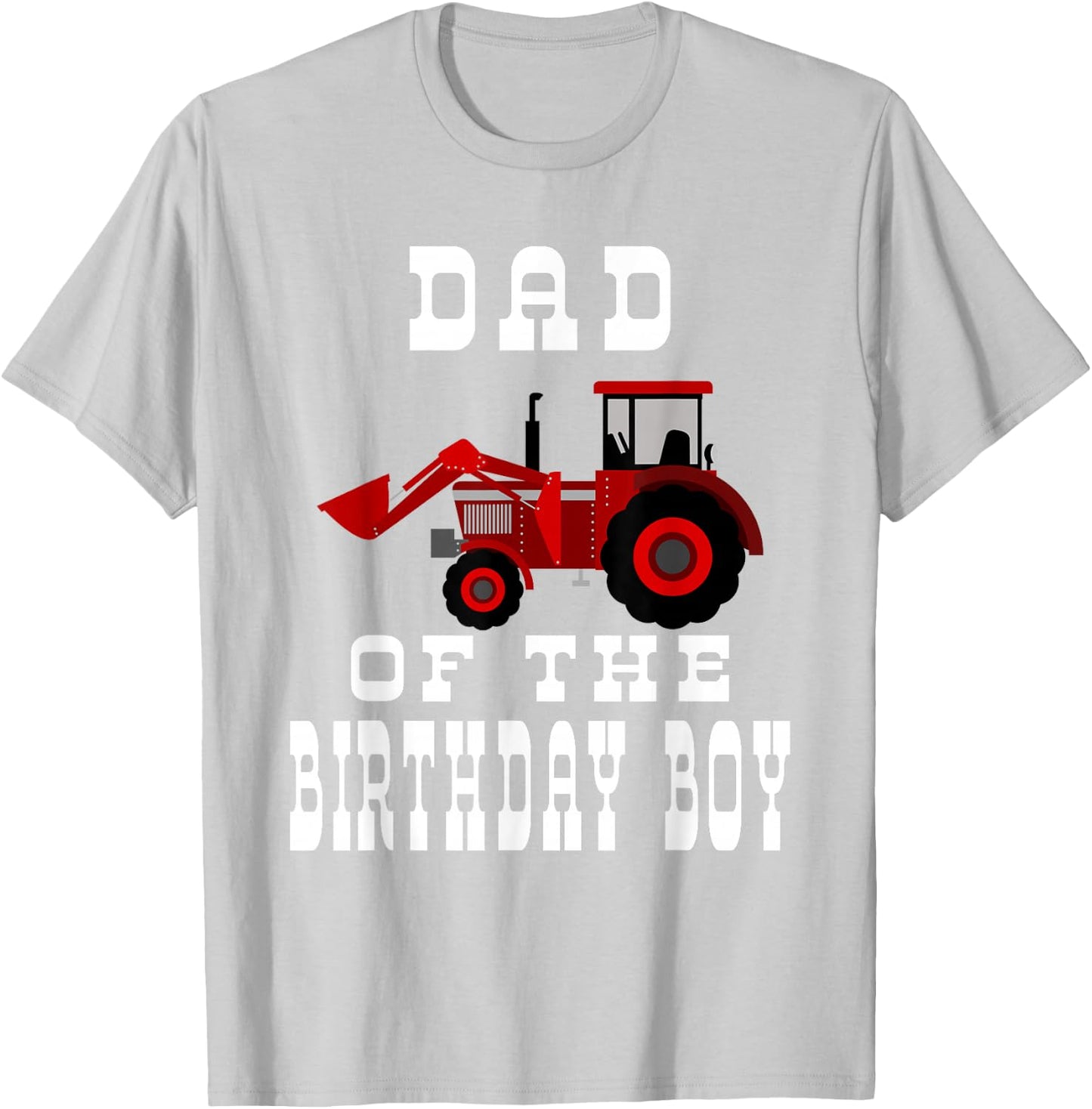 Dad of the Birthday Boy - Red Farm Tractor Matching Party T-Shirt - T-Shirt | Ash