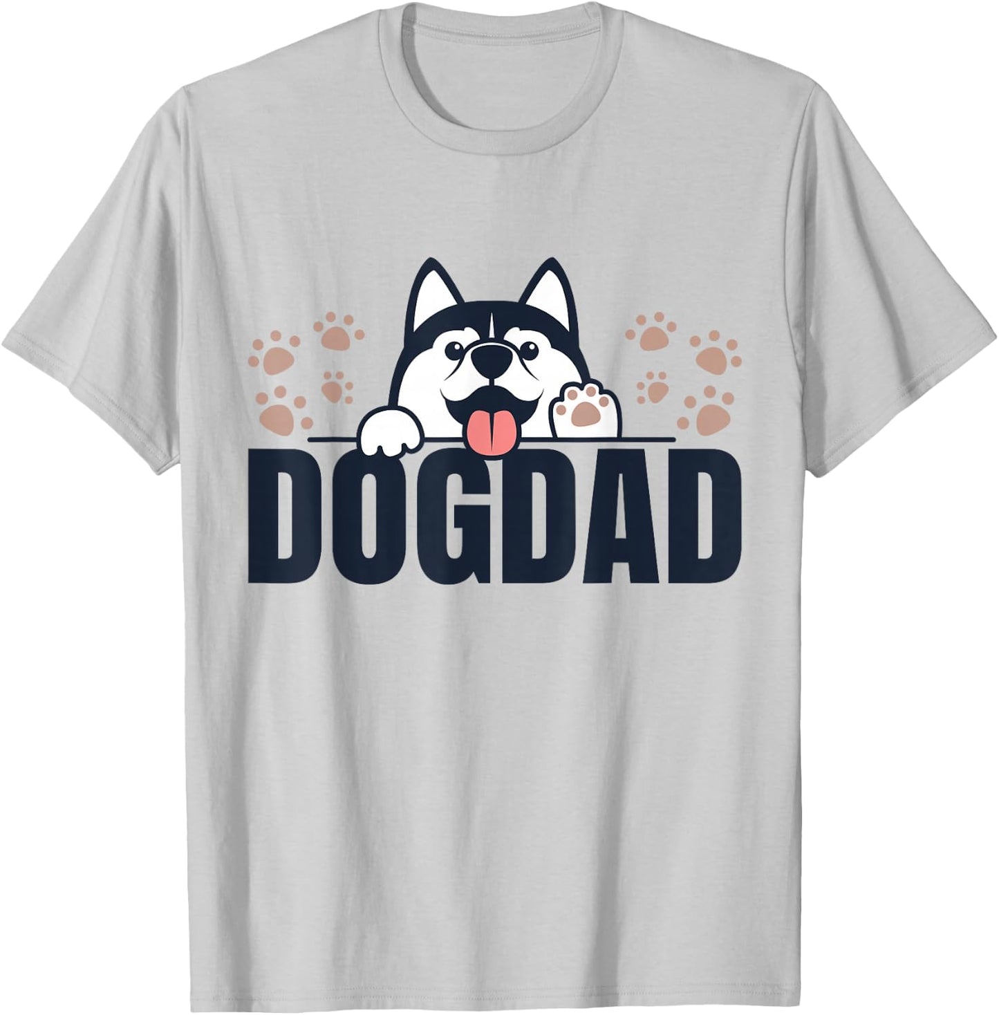 Dog Dad | Husky Lovers Shirts | Huskies Funny Husky T-Shirt - T-Shirt | Ash