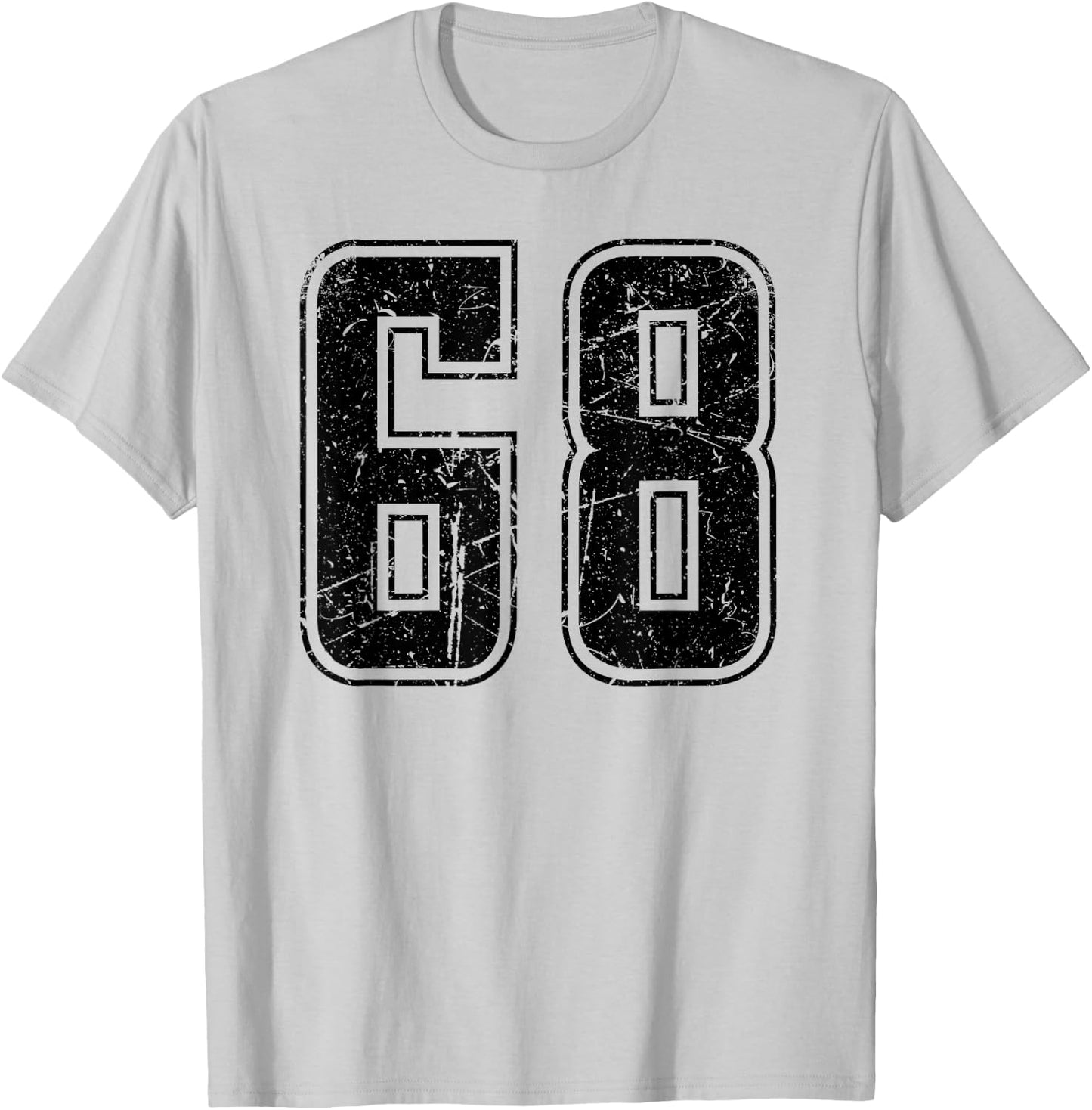 Number 68 Distressed Grunge Vintage Jersey Team Fan T-Shirt - T-Shirt | Ash
