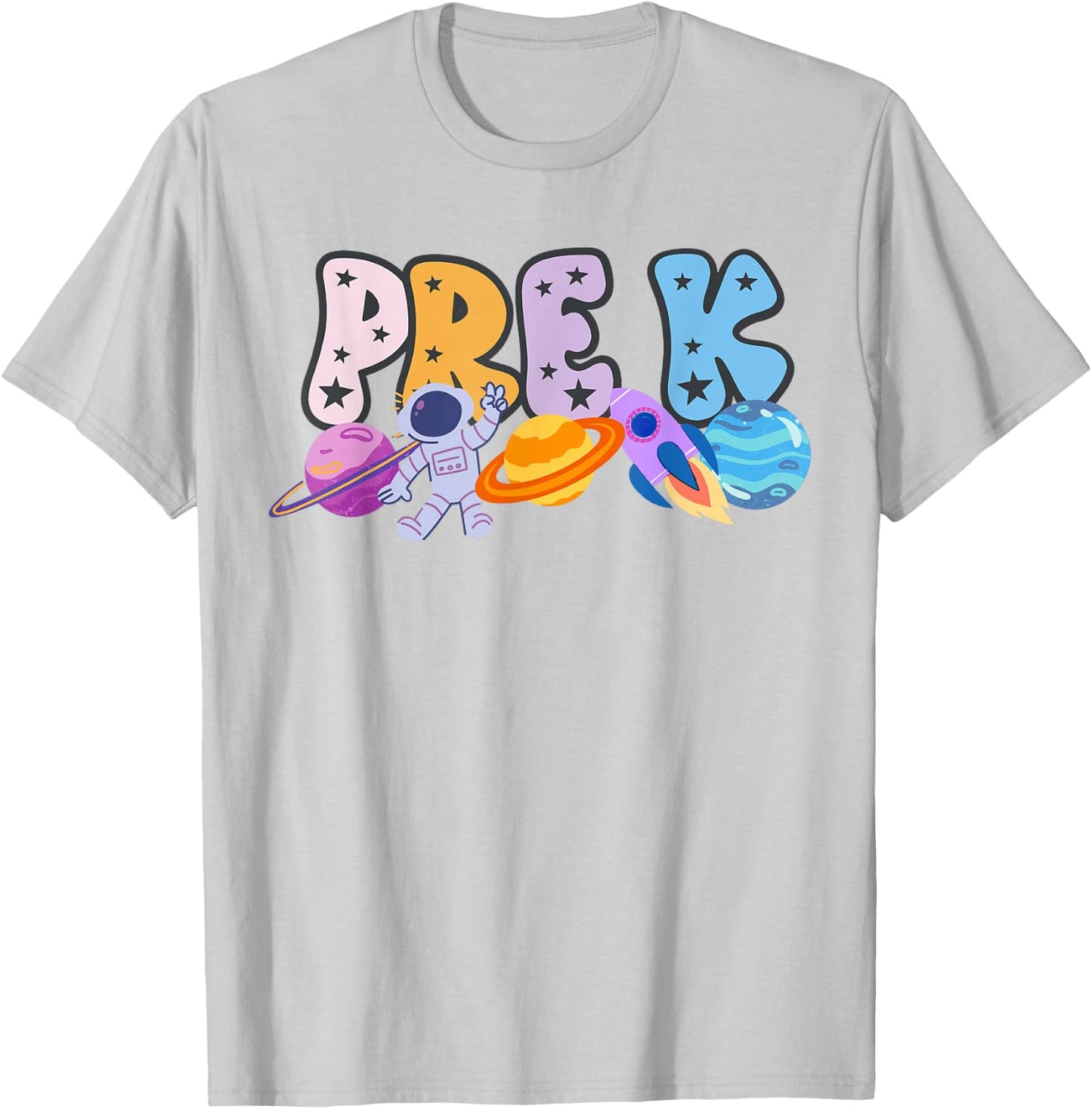 Pre K Grade Outer Space Solar System Planet T-Shirt - T-Shirt | Ash