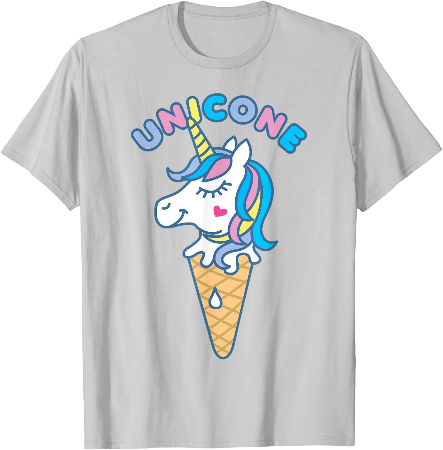 Unicorn Ice Cream Kawaii Unicone Cute T-Shirt - T-Shirt | Ash