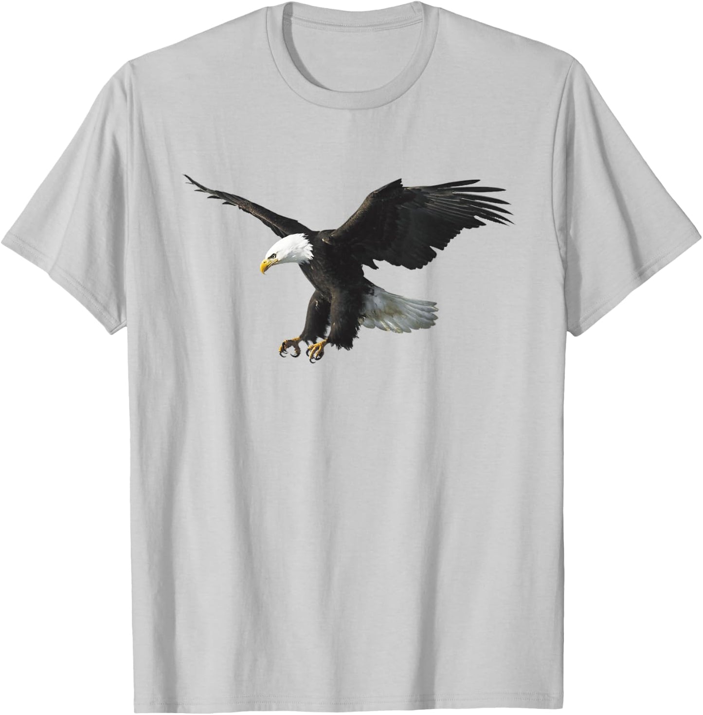 Majestic Flying American Bald Eagle Photo Portrait T-Shirt - T-Shirt | Ash