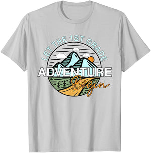 First Grade Back To School Let the 1st Grade Adventure Begin T-Shirt - T-Shirt | Ash
