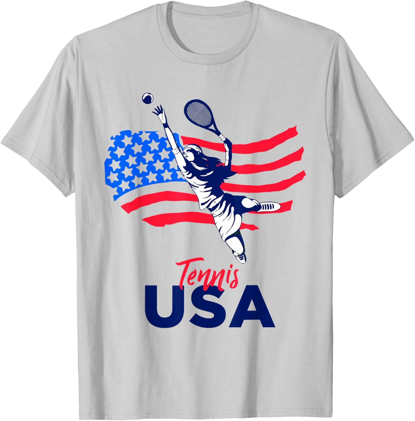 Tennis in The USA Support The Team Shirt USA Plays Tennis T-Shirt - T-Shirt | Ash