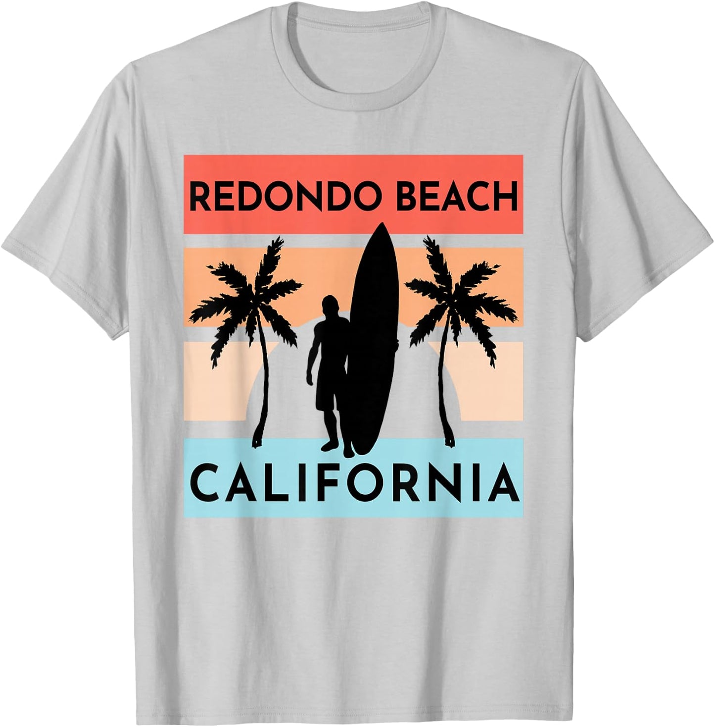 Redondo Beach California Surf Summer Vacation Vintage T-Shirt - T-Shirt | Ash