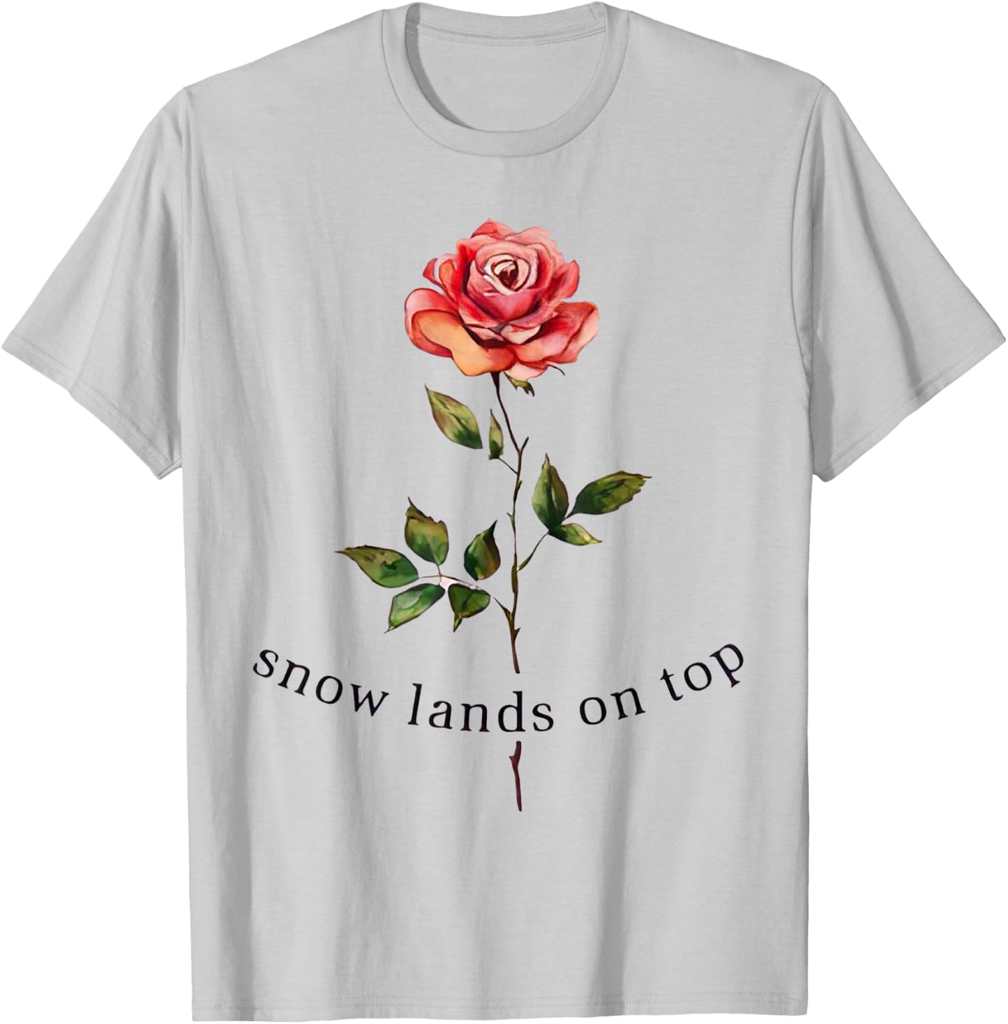 Snow Lands On Top T-Shirt - T-Shirt | Ash