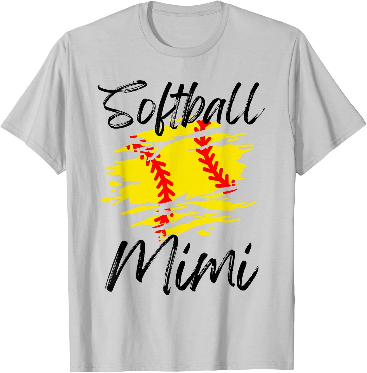 Softball Mimi Funny Ball Mom Softball Mimi Cute T-Shirt - T-Shirt | Ash