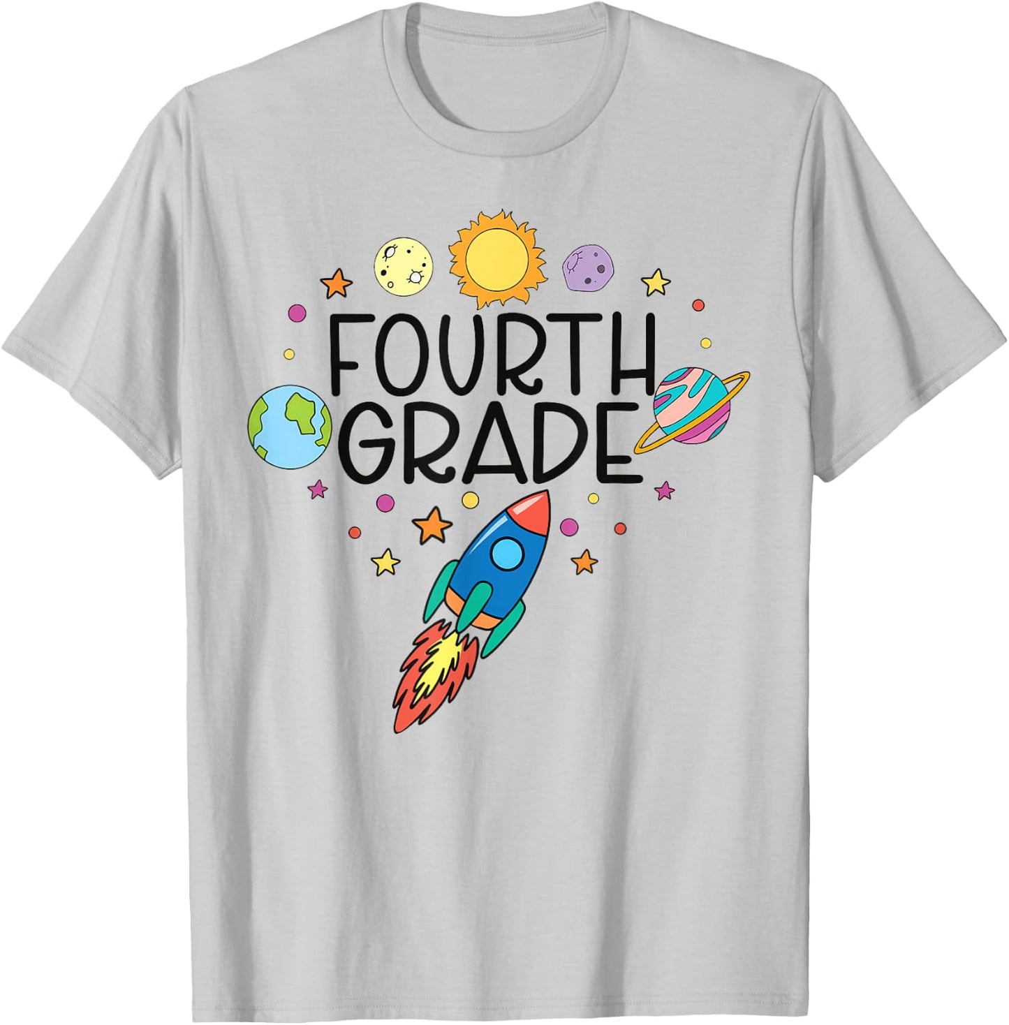 Fourth Grade Outer Space Solar System Planet Teacher T-Shirt - T-Shirt | Ash