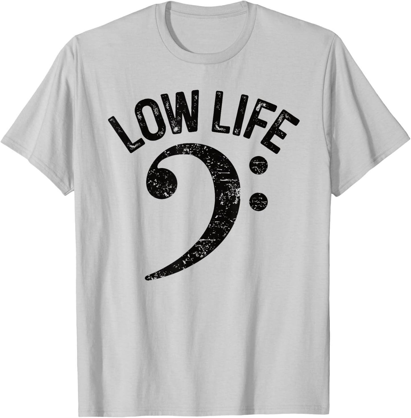 Bass Clef Low Life Music Marching Band Low Brass Bass Note T-Shirt - T-Shirt | Ash