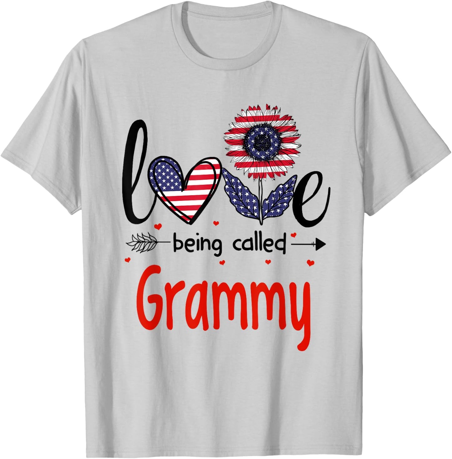 Love Being Called Grammy American Flag Patriotic 4th Of July Men T-Shirt - T-Shirt | Ash