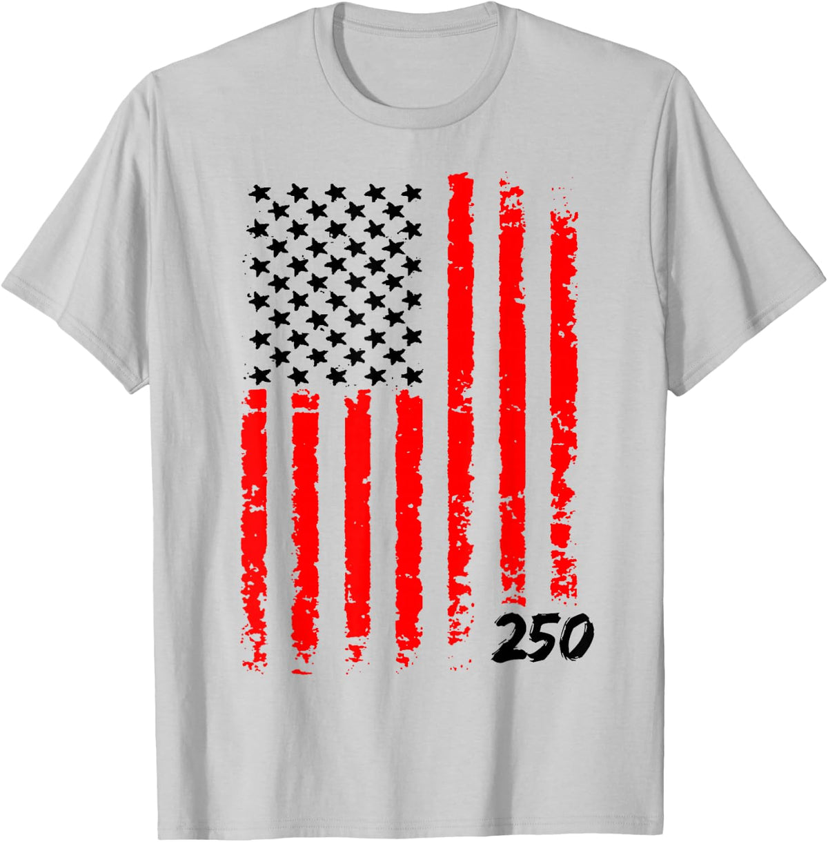 250th Anniversary of America 1776 Light Blue American Flag T-Shirt - T-Shirt | Ash