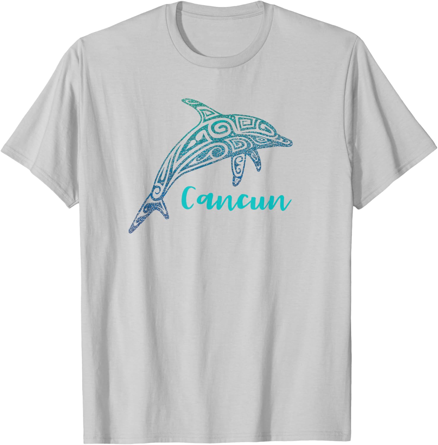 Retro Cancun Mexico Tribal Dolphin Souvenir Vintage Beach T-Shirt - T-Shirt | Ash