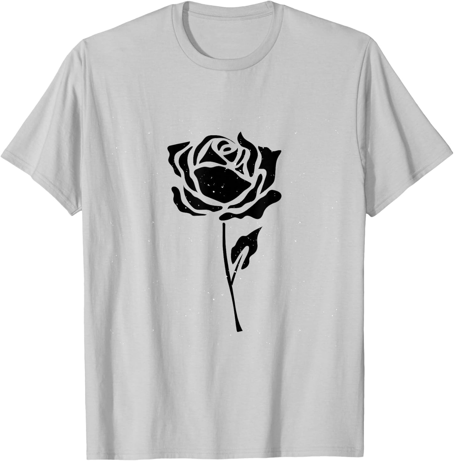 Vintage Black Flower Rose Design White T-Shirt - T-Shirt | Ash