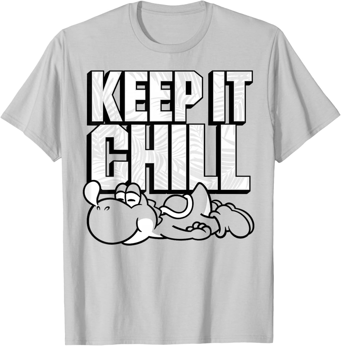 Super Mario Yoshi Keep It Chill Outline Portrait T-Shirt - T-Shirt | Ash