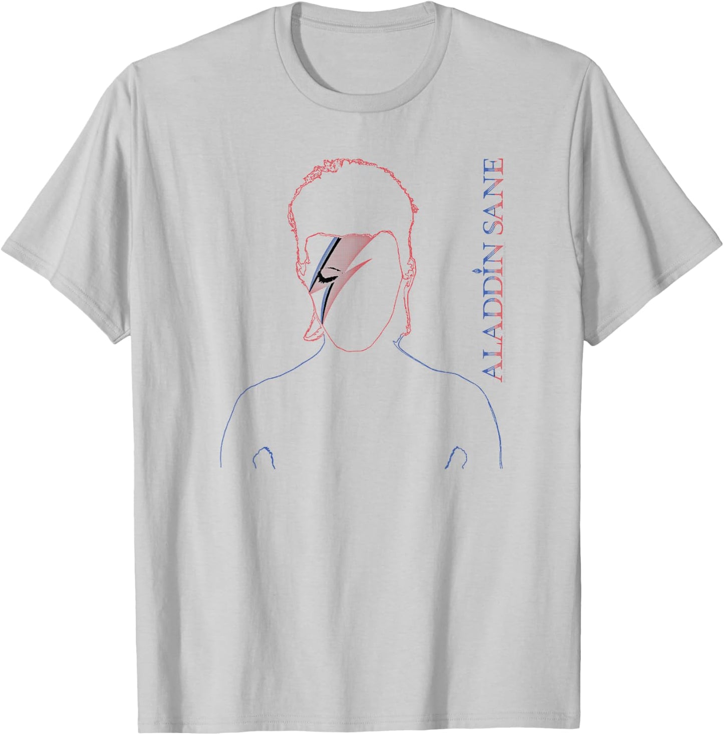 David Bowie - Aladdin Sane Outline T-Shirt - T-Shirt | Ash
