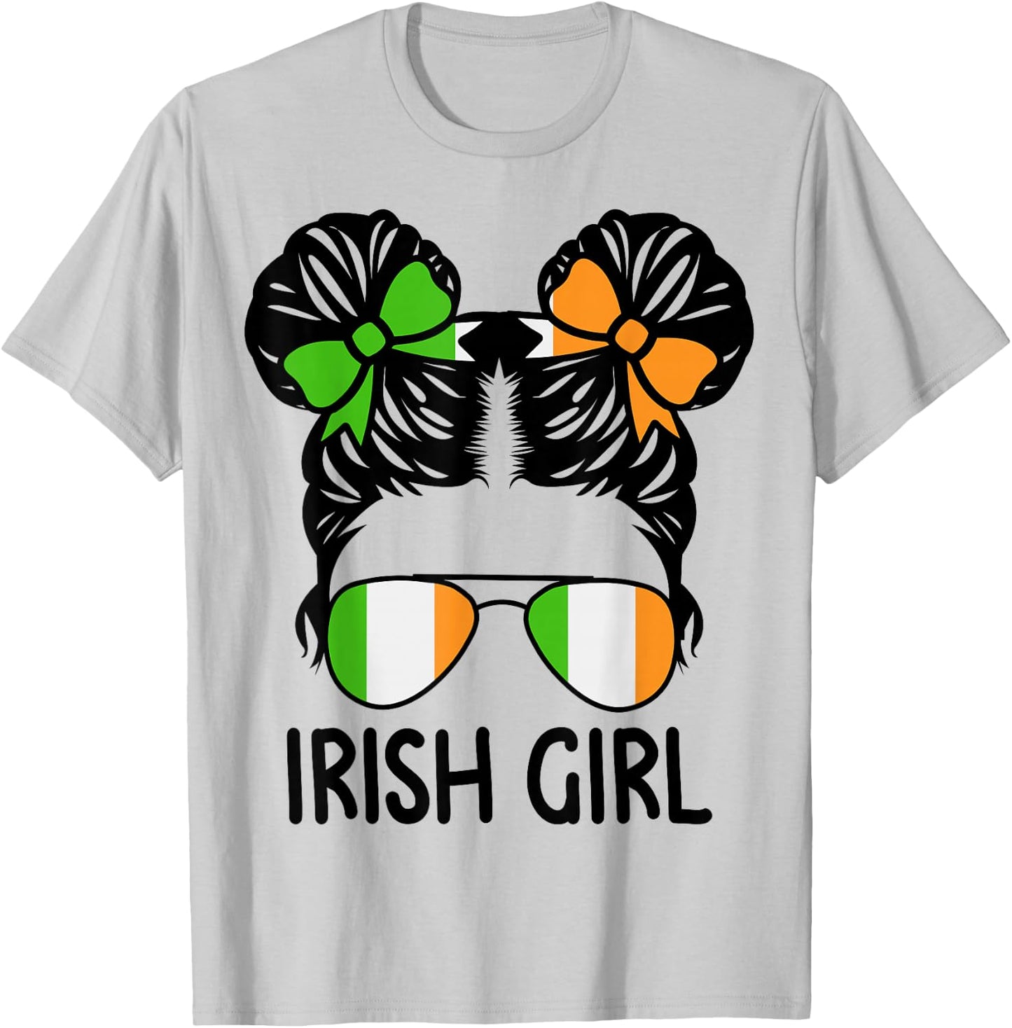 Irish Girl Messy Hair Ireland Pride Patriotic Kids T-Shirt - T-Shirt | Ash