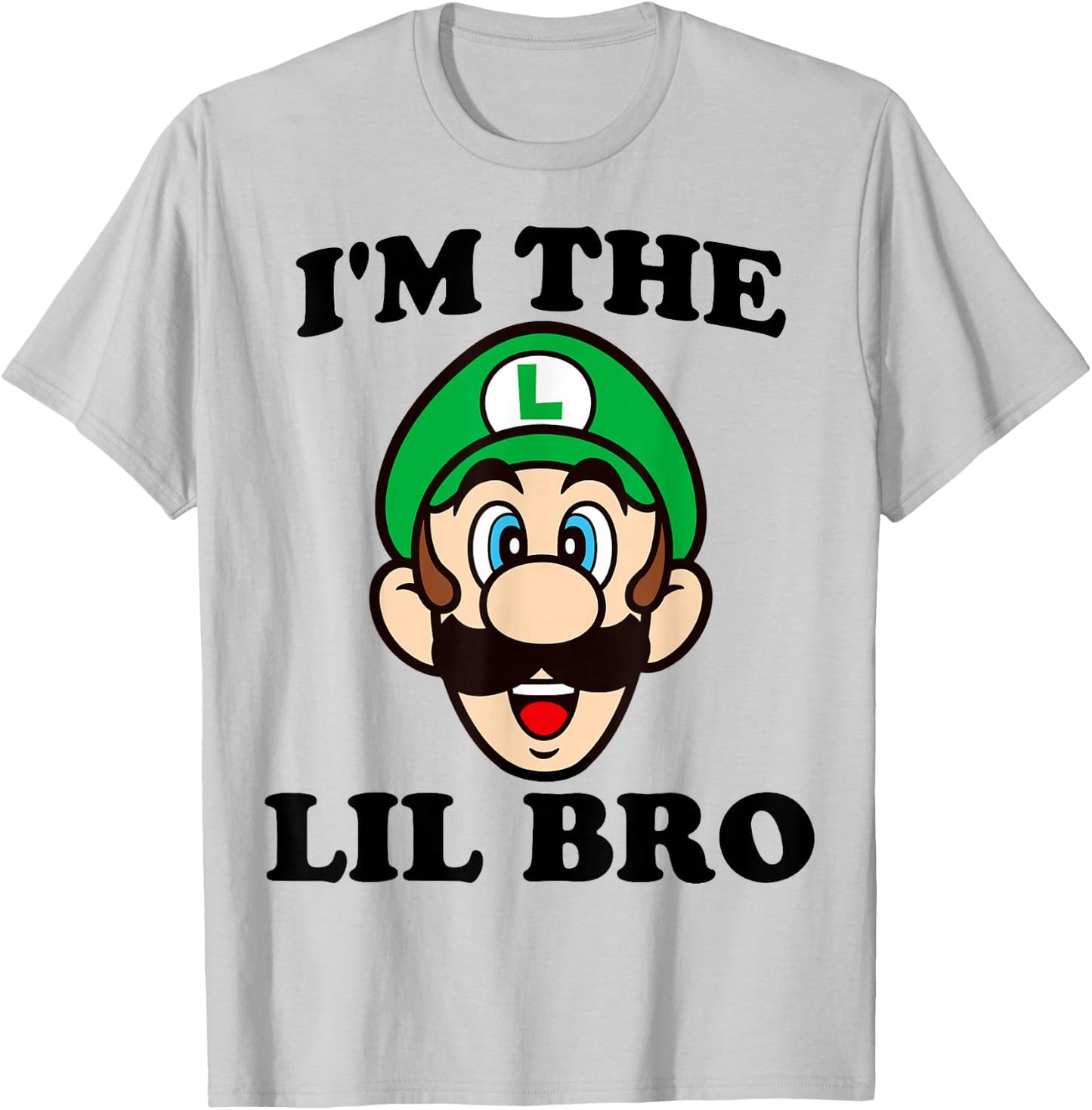 Super Mario Luigi I'm The Lil Bro Portrait T-Shirt - T-Shirt | Ash