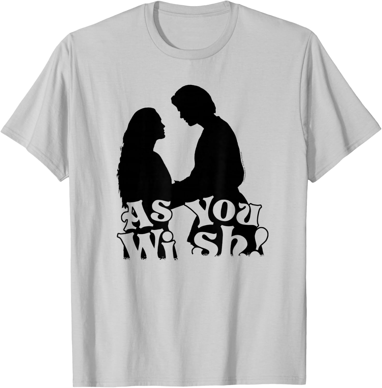 Princess Bride As You Wish Solid Silhouette Retro Movie T-Shirt - T-Shirt | Ash