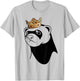 Ferret Wearing Crown T-Shirt - T-Shirt | Ash