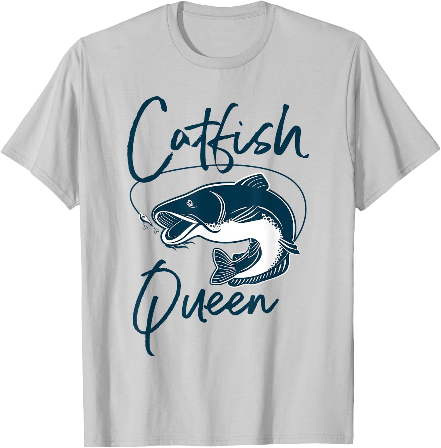 Catfish Queen Fun Fishing Design for Anglers T-Shirt - T-Shirt | Ash
