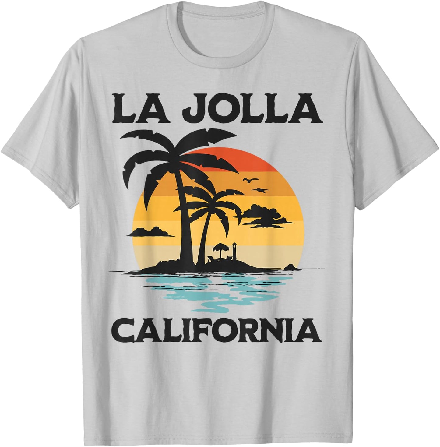 La Jolla California Beach Surf Summer Vacation Vintage T-Shirt - T-Shirt | Ash