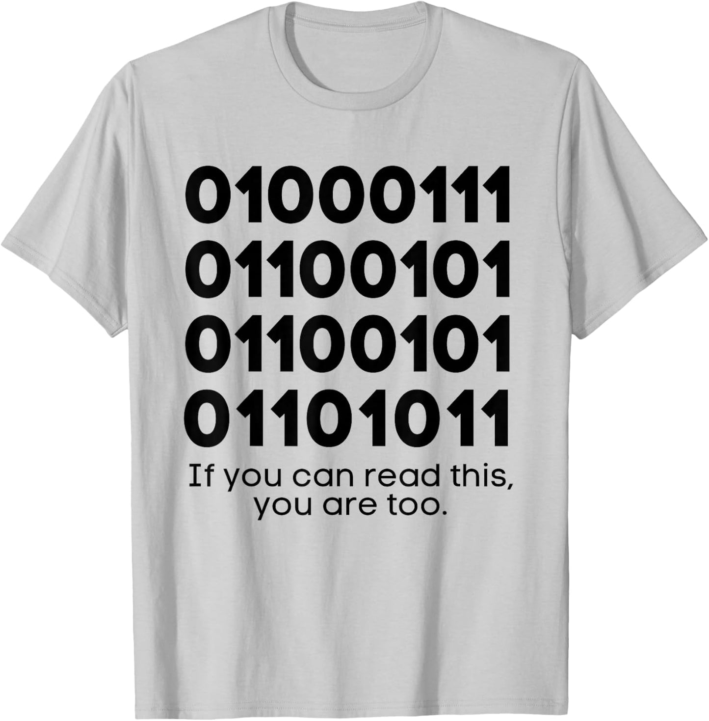 Computer Binary Code Funny Programmer Developer Geek IT T-Shirt - T-Shirt | Ash