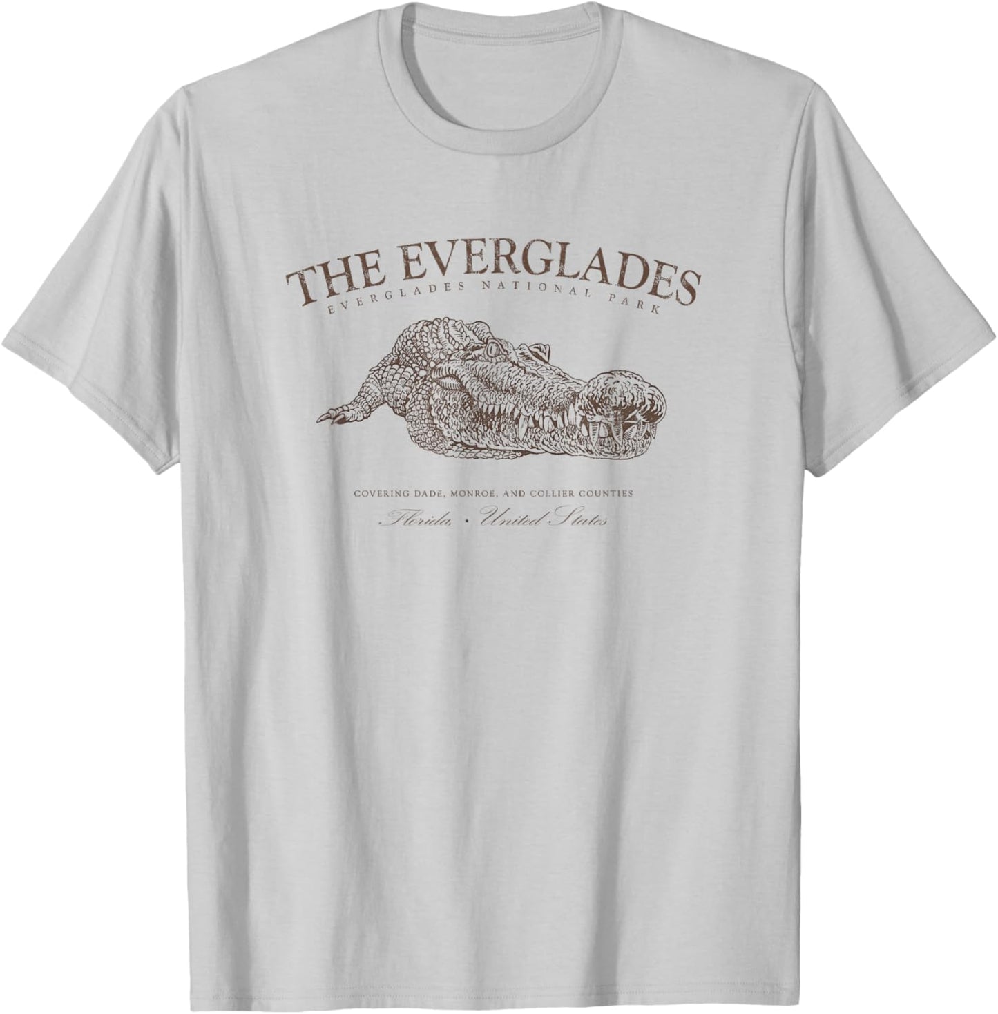 The Everglades National Park Florida Alligator River T-Shirt - T-Shirt | Ash