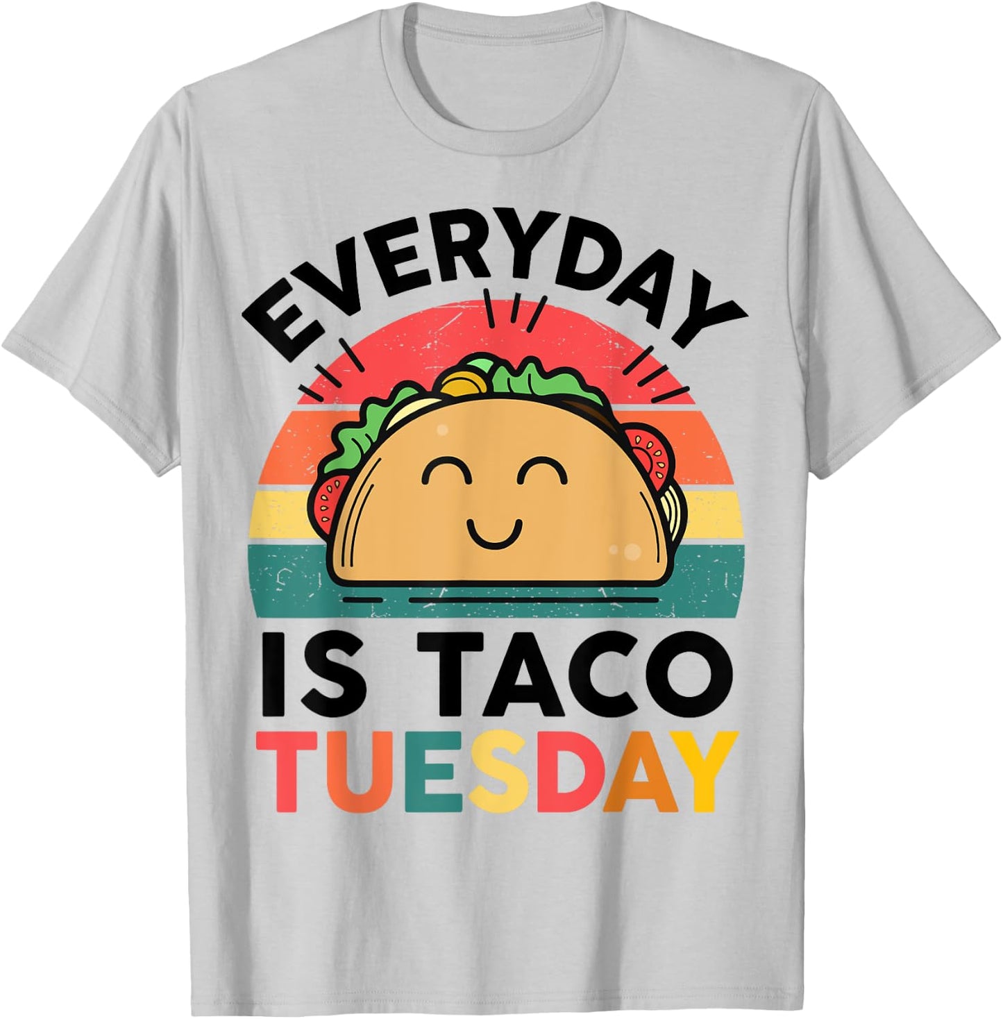 Funny Everyday Is Taco-Tuesday Toddler Boy Kids Cute Retro T-Shirt - T-Shirt | Ash