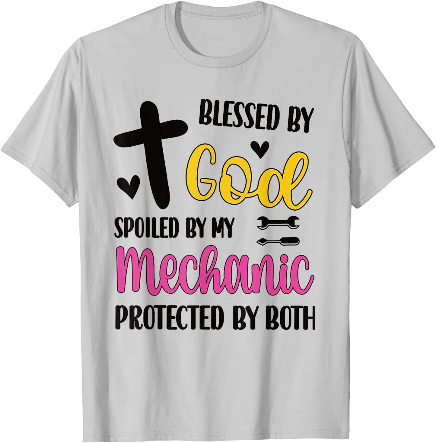Spoiled By My Mechanic Proud Mechanic Wife Husband T-Shirt - T-Shirt | Ash