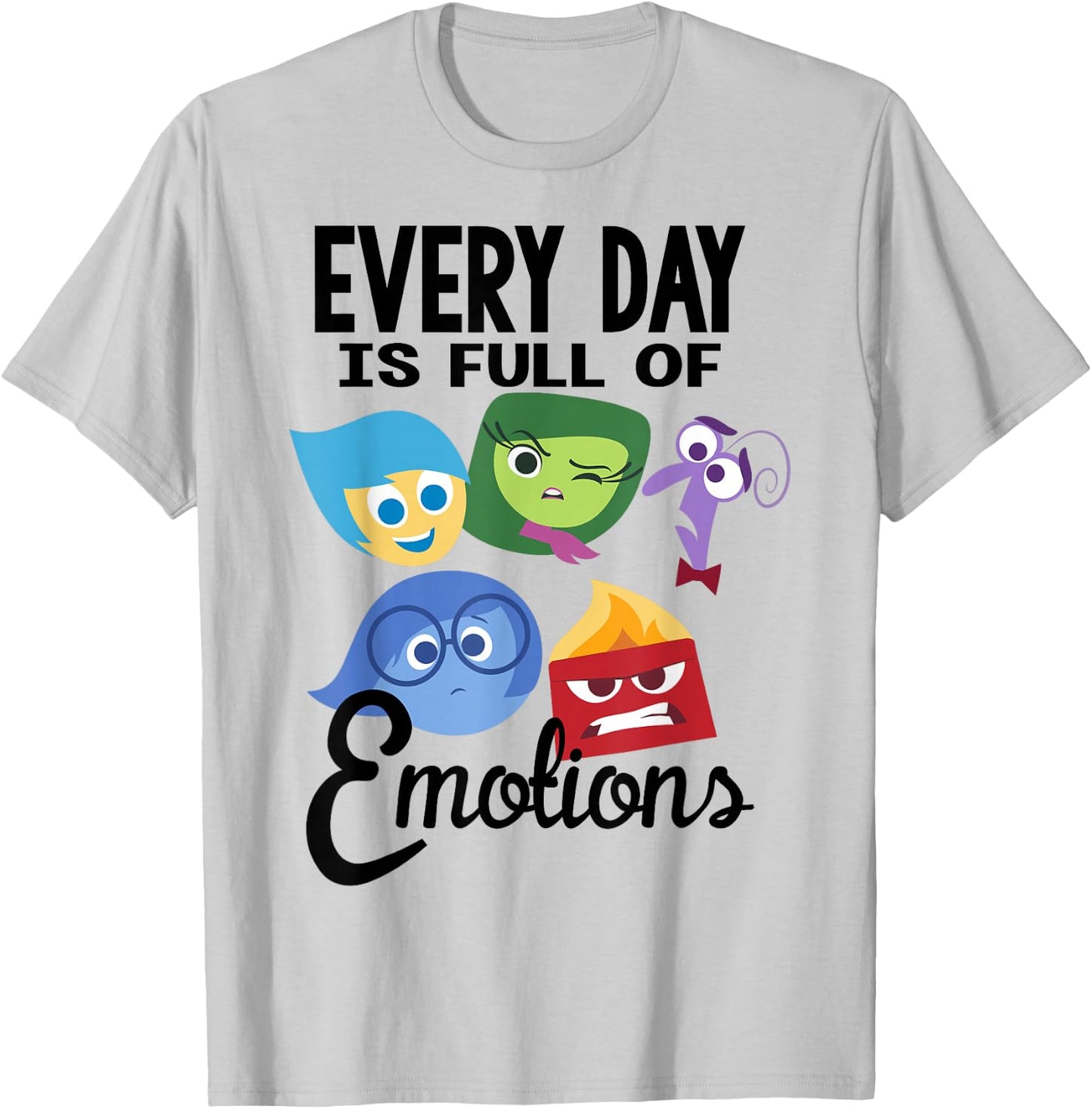 Disney Pixar Inside Out Every Day is Full of Emotions Group T-Shirt - T-Shirt | Ash