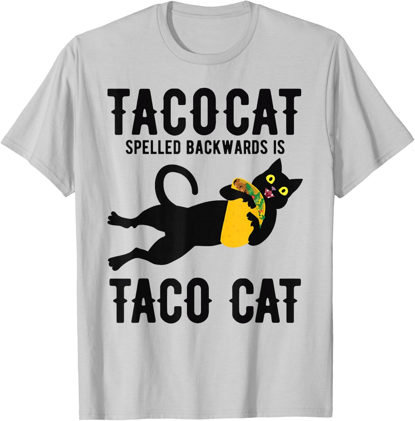 Funny Taco Cat Boys Girls Cinco De Mayo Taco Tuesday T-Shirt - T-Shirt | Ash