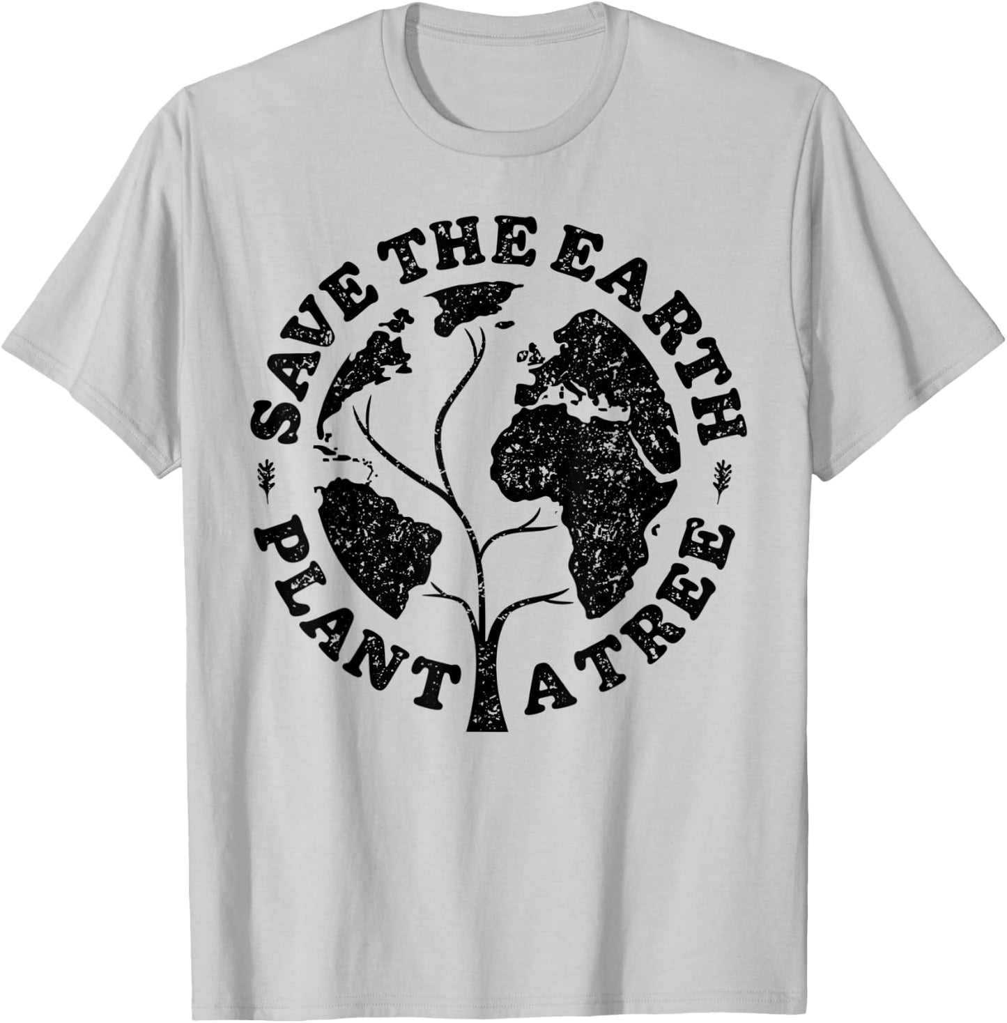 Earth Day Save Earth Plant A Tree Environmental Planet Retro T-Shirt - T-Shirt | Ash