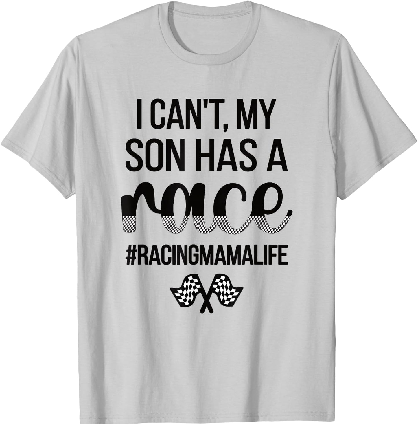 Race Mama For Mother's Day Women's Grey Cotton Polyester Blend Classic Fit Short Sleeve - Small - Racing Mom T-Shirt - T-Shirt | Ash