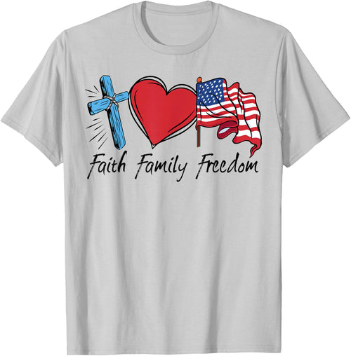 Patriotic Retro Faith Family Freedom USA Flag 4th of July