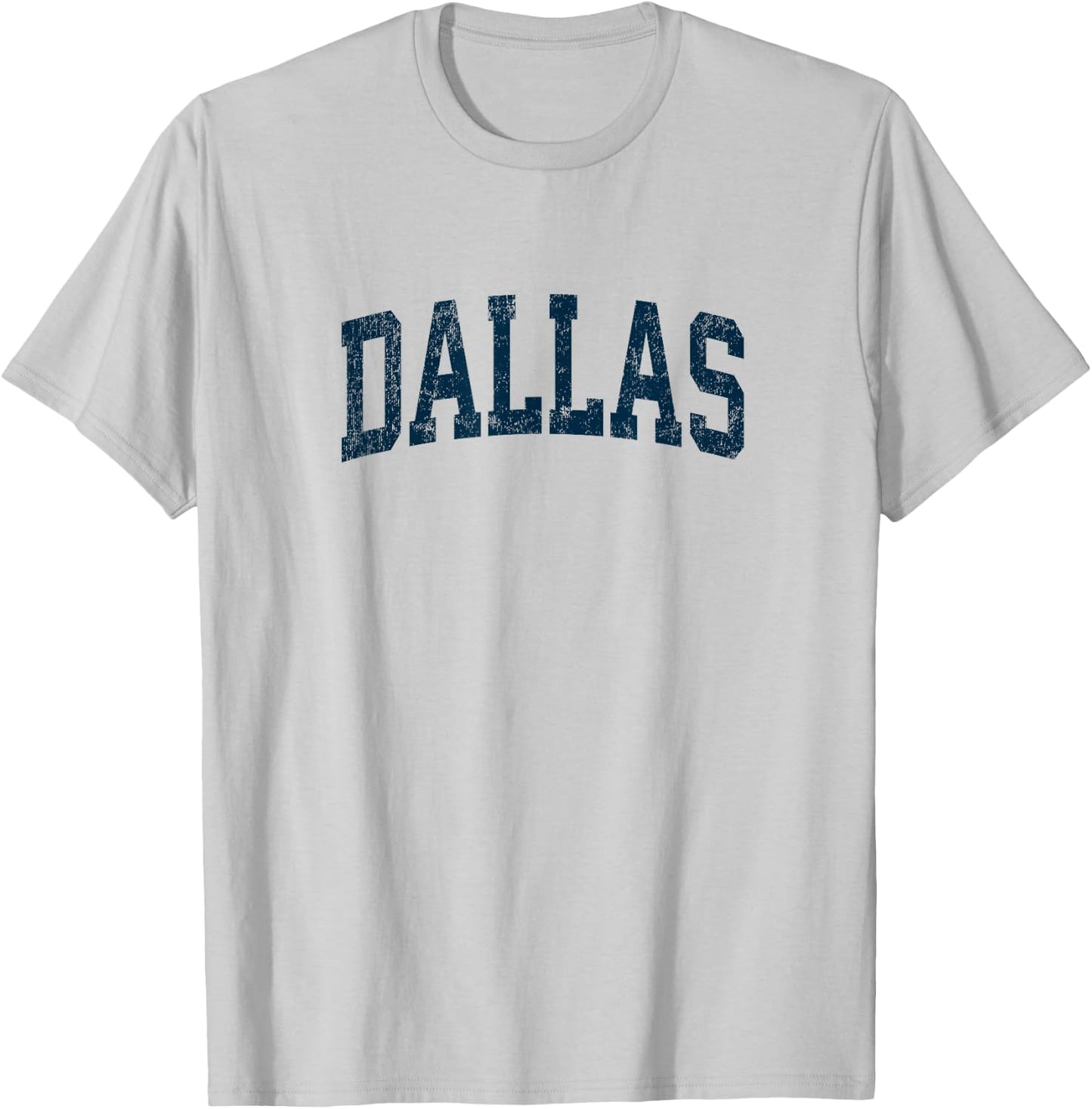 Dallas Texas TX Vintage Athletic Sports Navy Design T-Shirt - T-Shirt | Ash