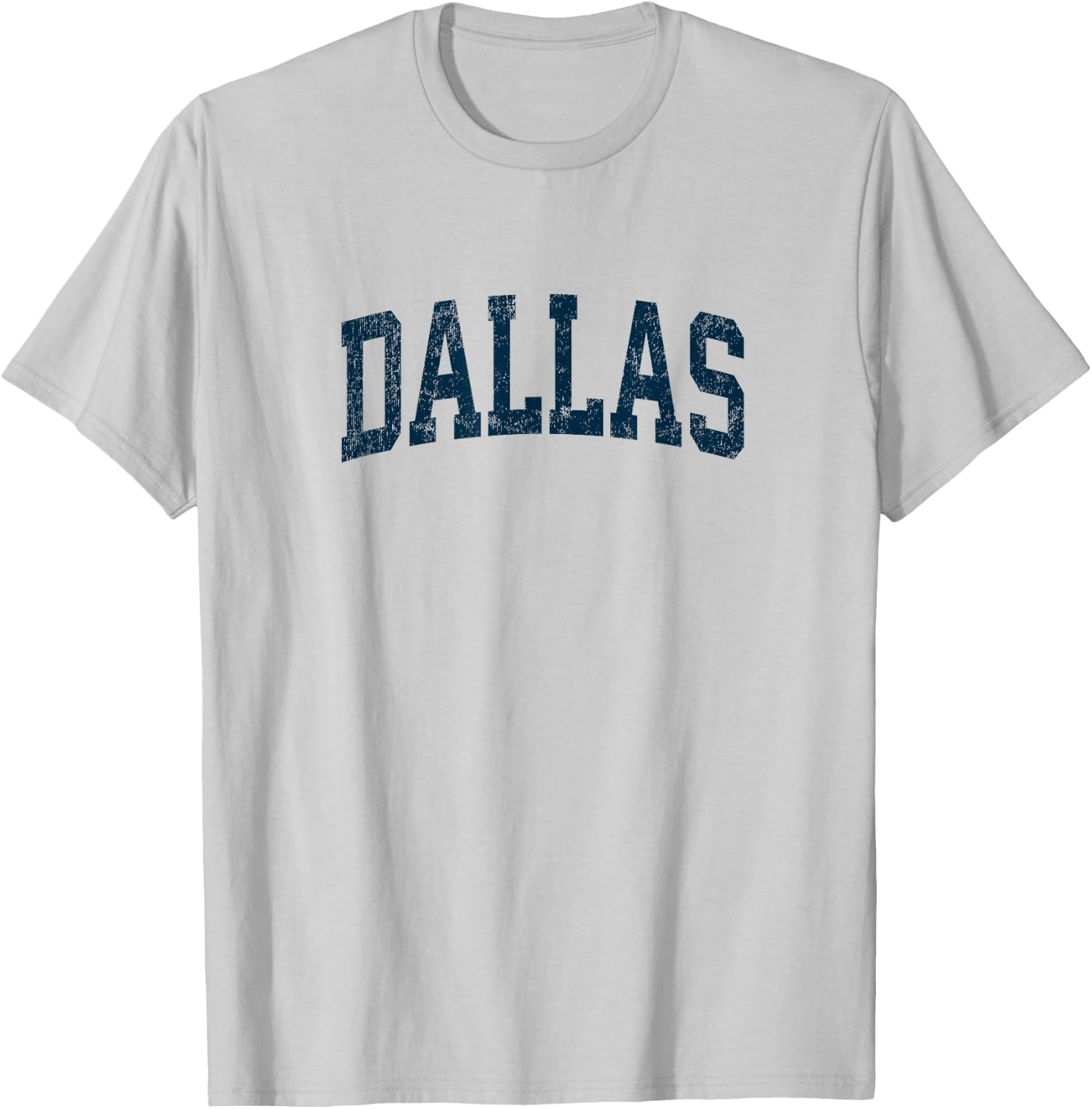 Dallas Texas TX Vintage Athletic Sports Navy Design T-Shirt - T-Shirt | Ash