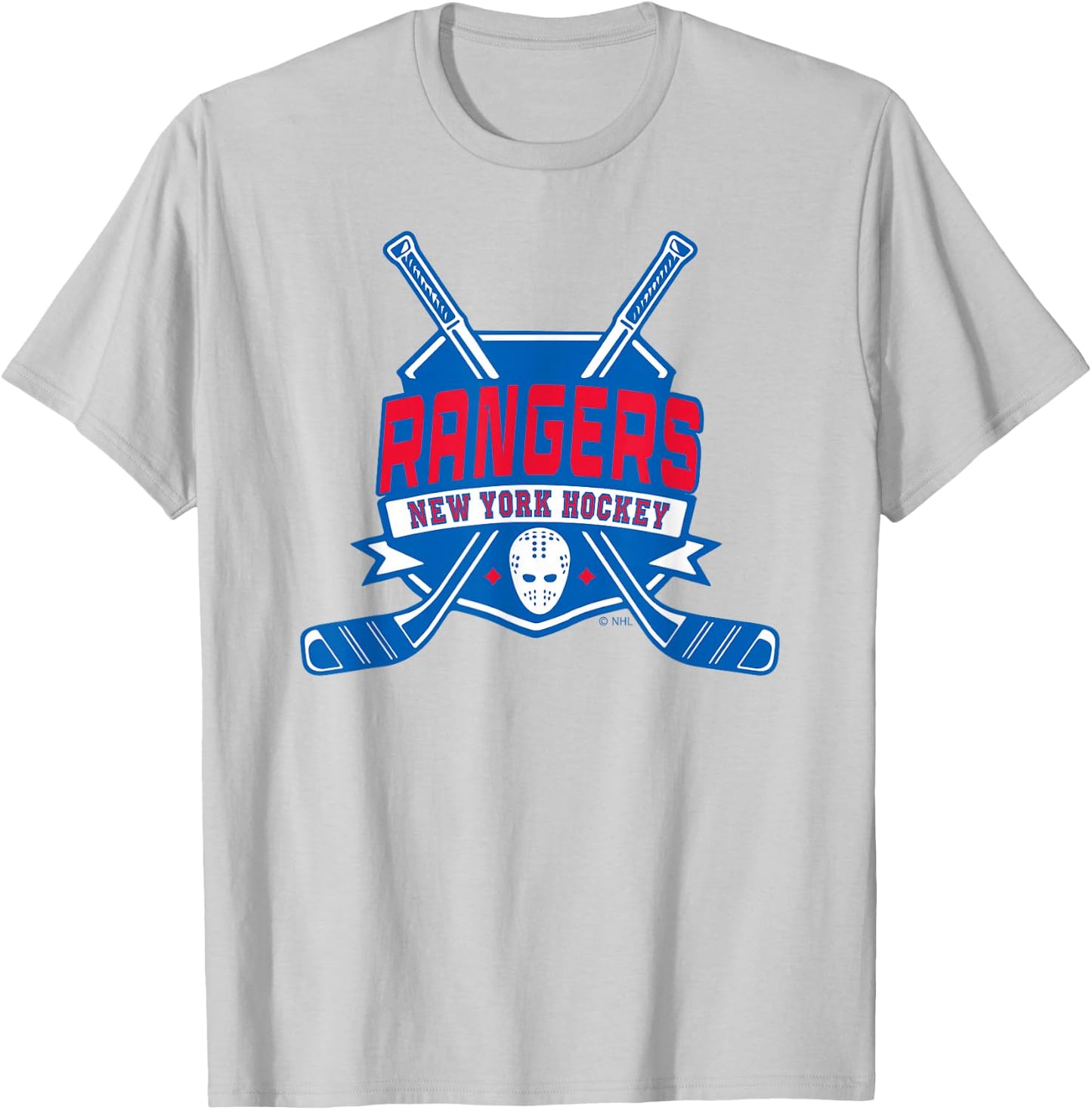 New York Rangers Hockey Sticks White Officially Licensed T-Shirt - T-Shirt | Ash