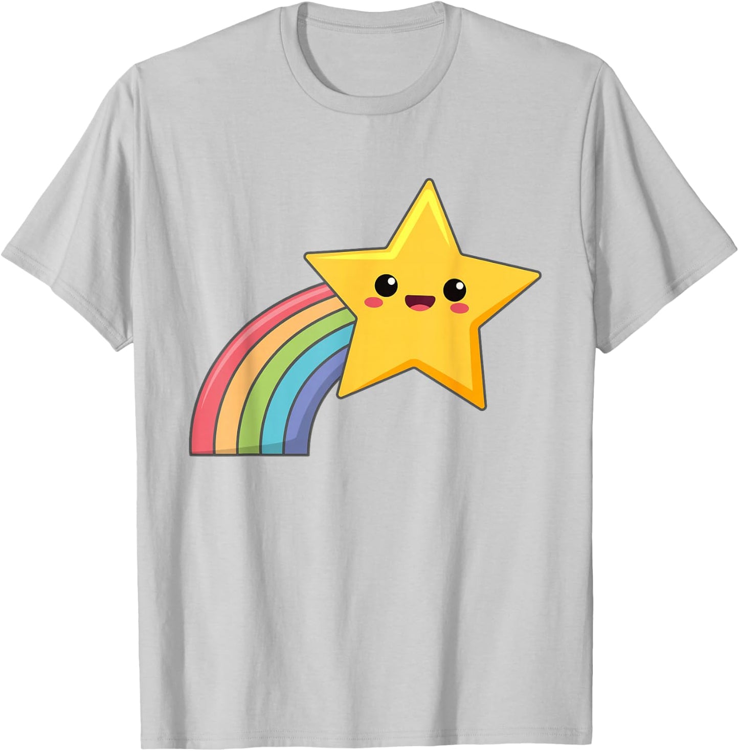 Shooting Rainbow Star T-Shirt - T-Shirt | Ash