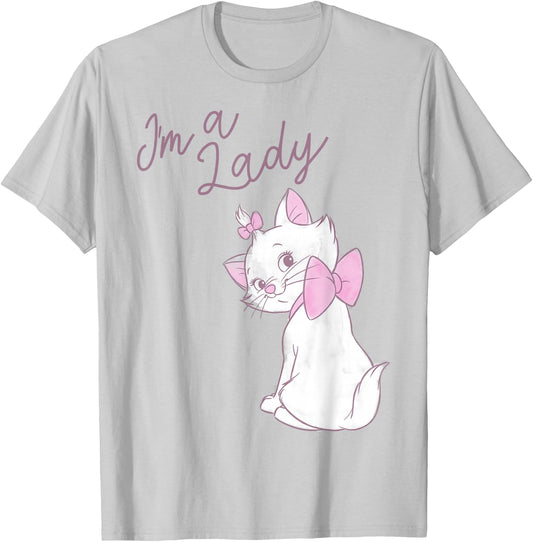 Disney The Aristocats Marie I'm A Lady Text T-Shirt - T-Shirt | Ash