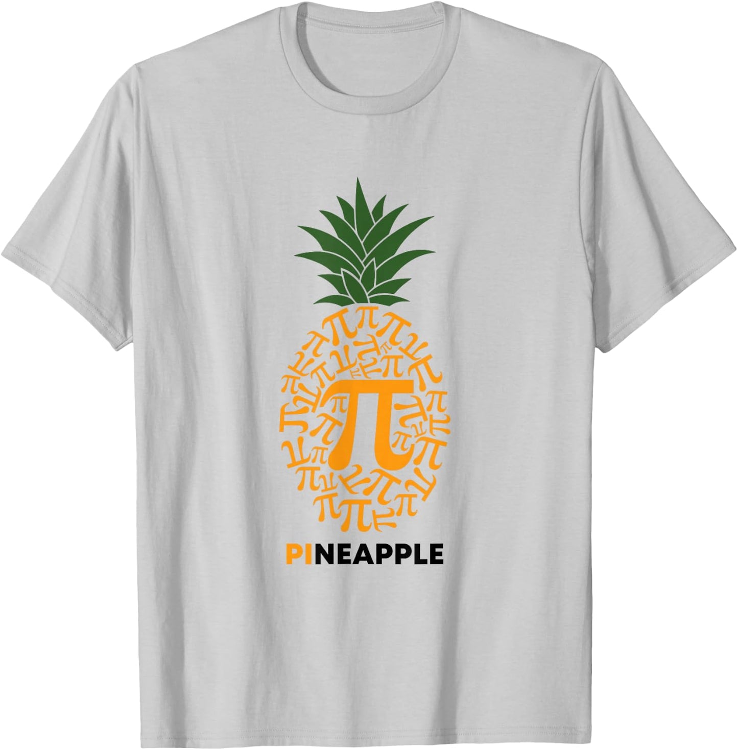 Pi Day Pineapple Funny Math Teacher 3.14 Symbol Dad Joke Pun T-Shirt - T-Shirt | Ash
