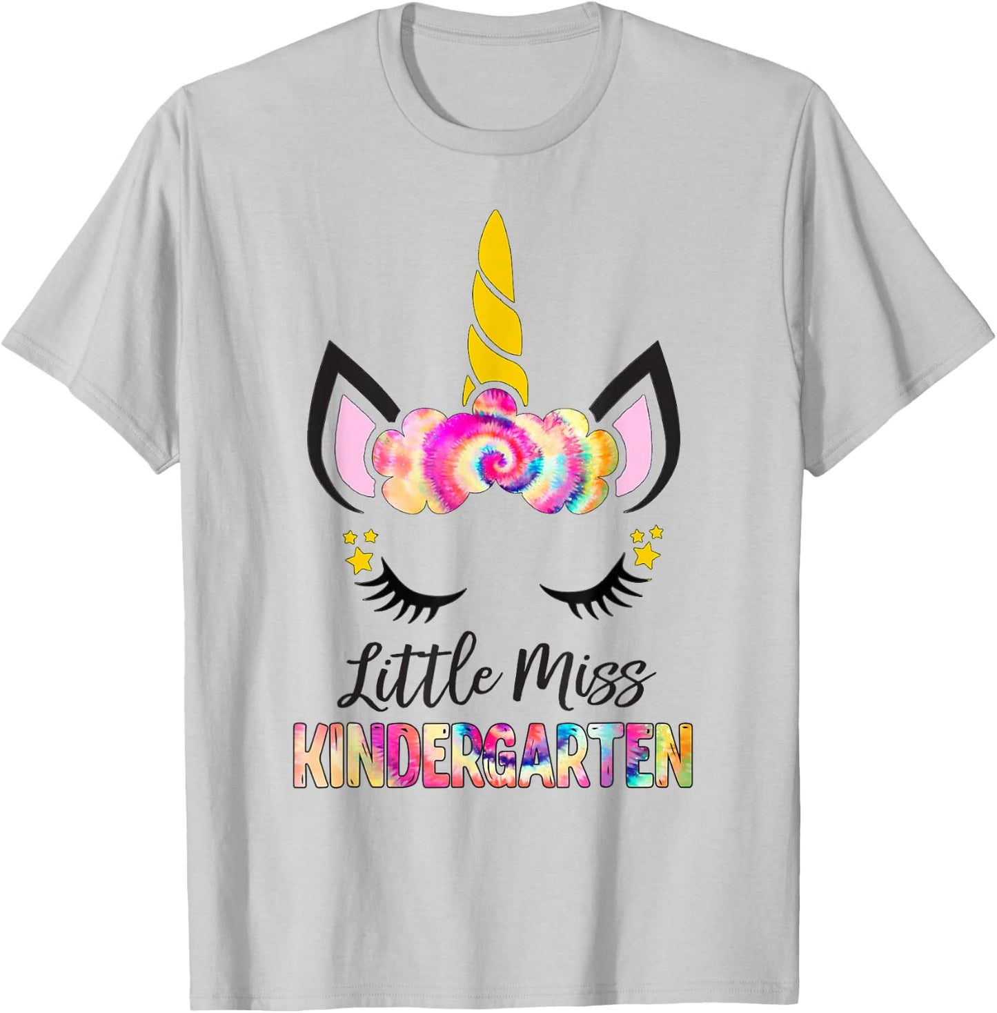 Little Miss Kindergarten Girl Magic Unicorn Shirt Preschool T-Shirt - T-Shirt | Ash
