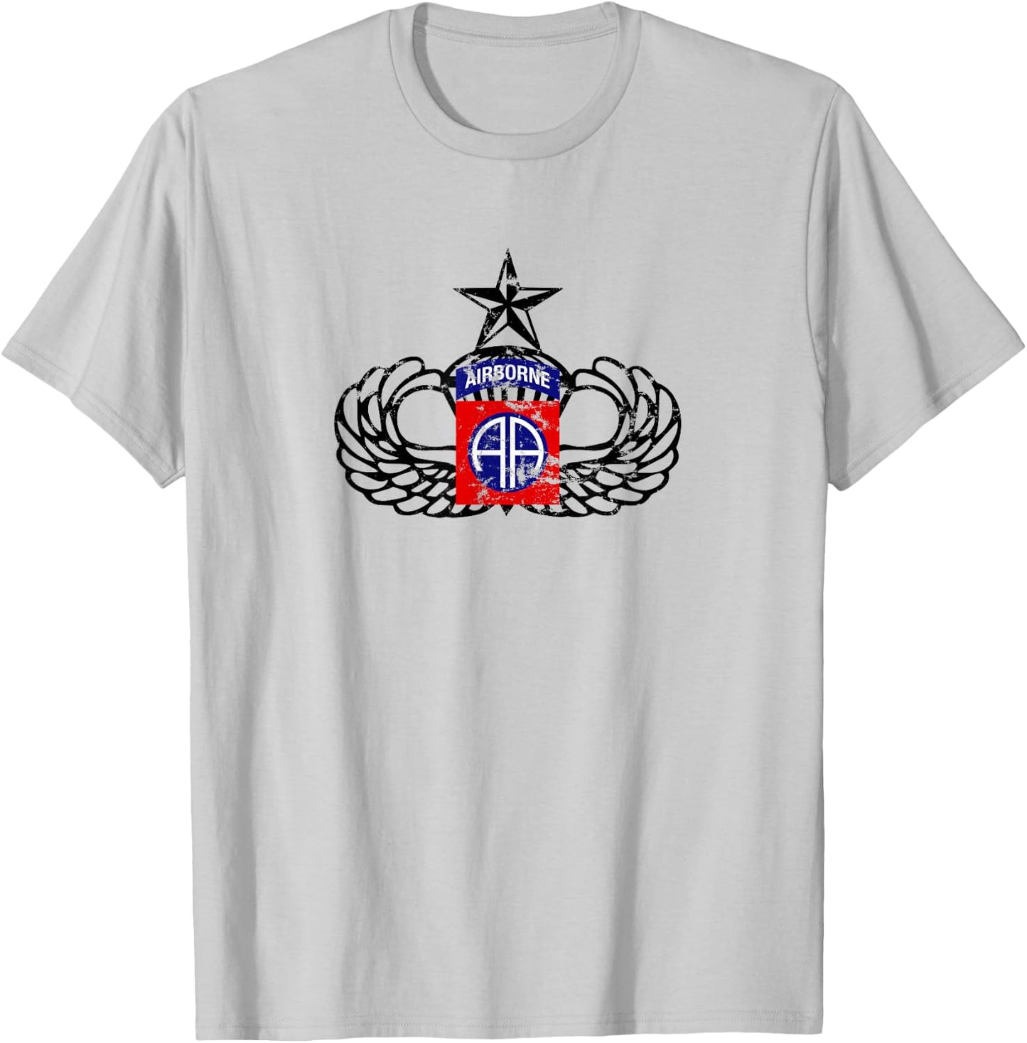 82nd Airborne Division Senior Parachutist Shirt T-Shirt - T-Shirt | Ash