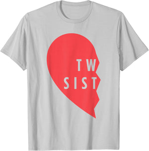Twins Gift - Twin Sisters Heart Matching Shirt Set - #1 of 2 T-Shirt - T-Shirt | Ash