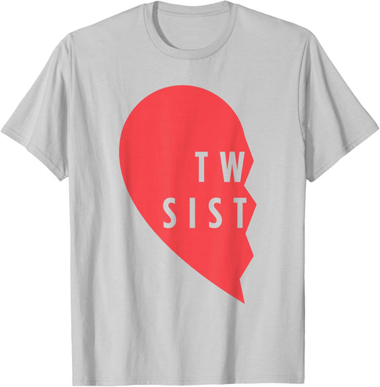 Twins Gift - Twin Sisters Heart Matching Shirt Set - #1 of 2 T-Shirt - T-Shirt | Ash