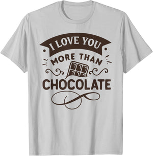 I Love You More Than Chocolate Funny Easter T-Shirt - T-Shirt | Ash