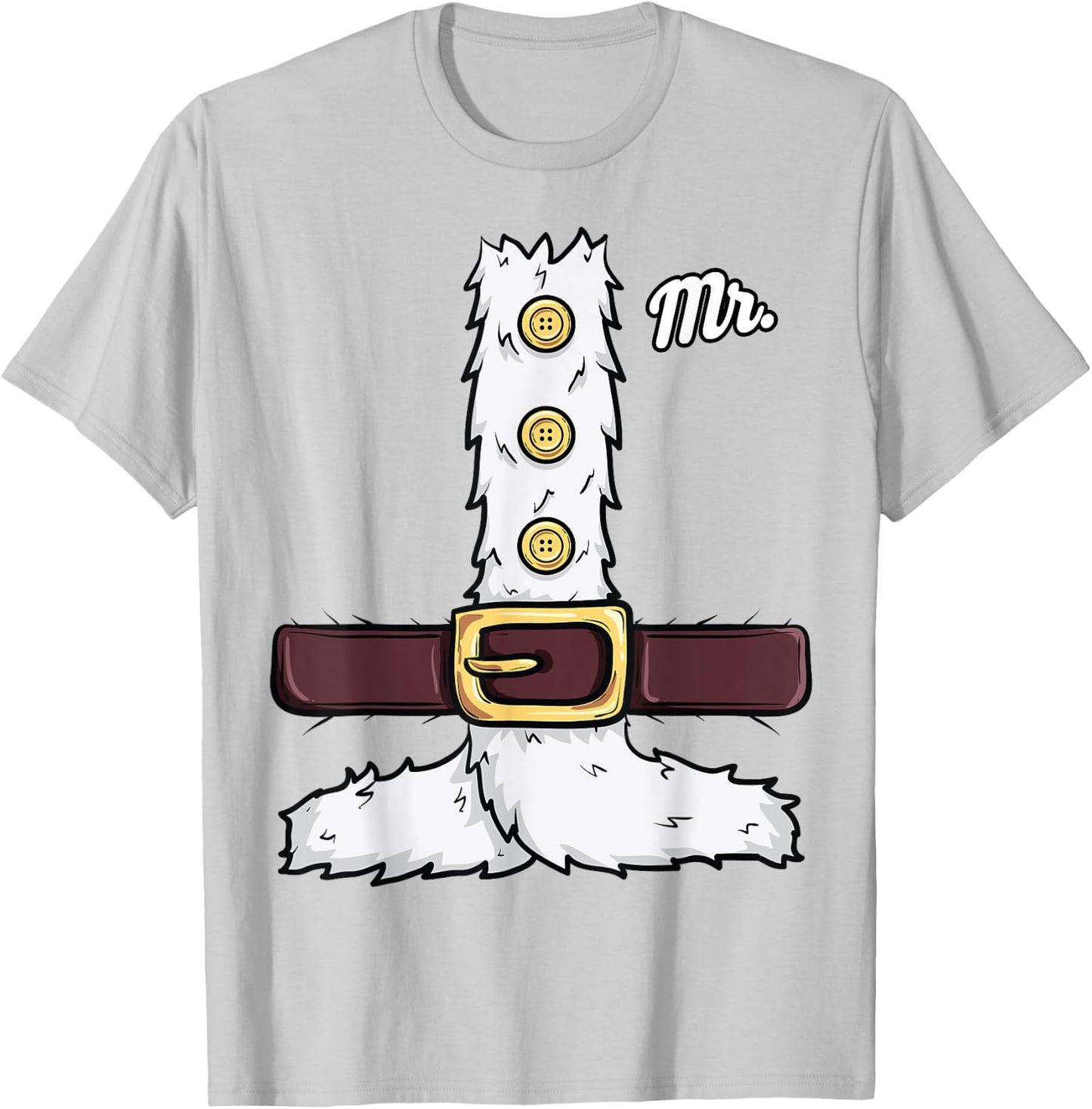 Funny Santa Claus Matching Couples His and Her Mr Mrs T-Shirt - T-Shirt | Ash