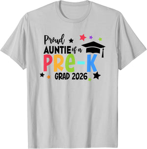Proud Auntie of A Pre-K 2026 Graduate Class of 2026 Grad T-Shirt - T-Shirt | Ash