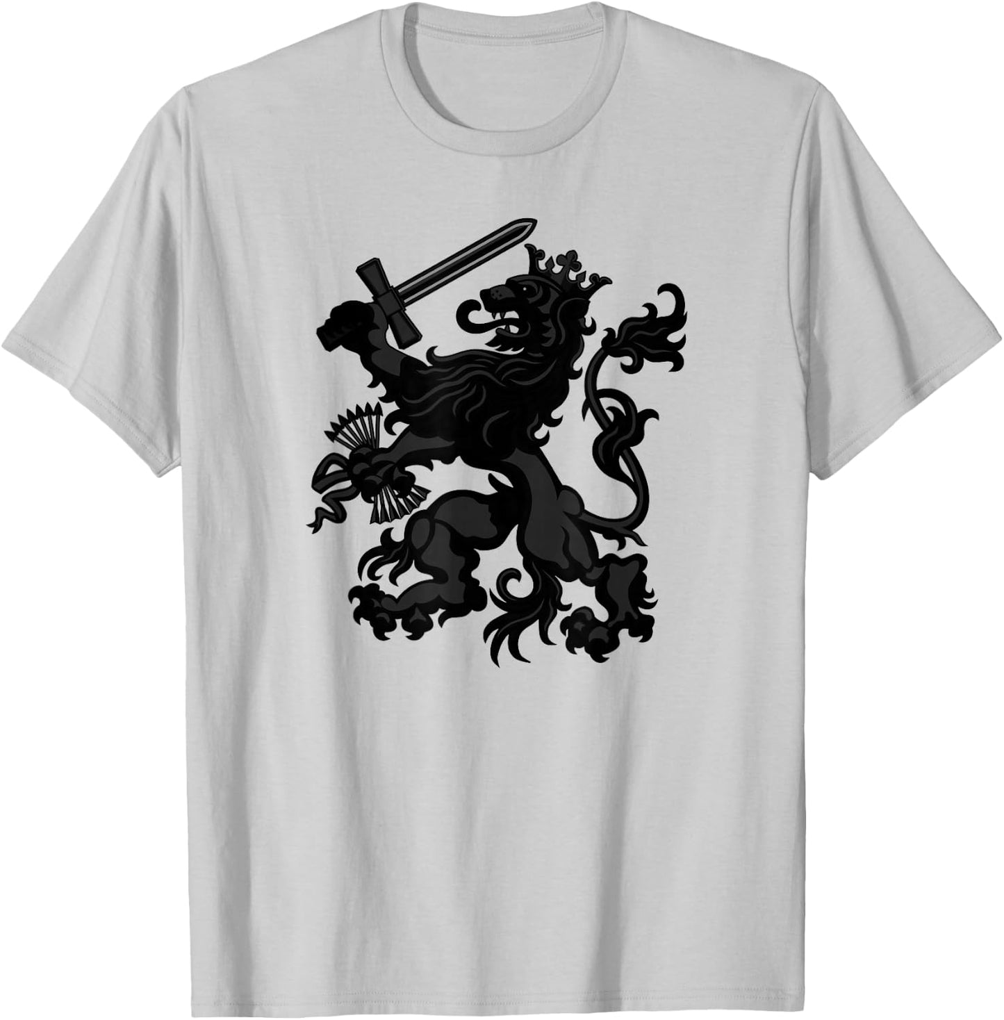 Netherlands Flag Dutch Pride Holland Roots Lion Coat of Arms T-Shirt - T-Shirt | Ash