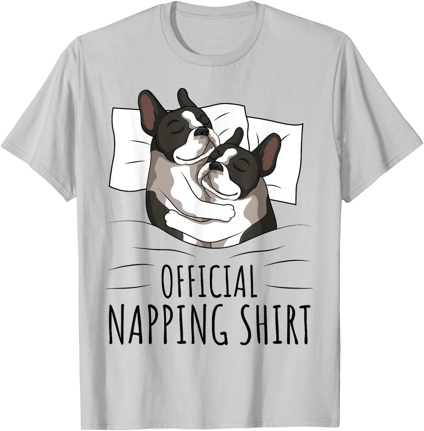 Sleeping Boston Terrier Dog Lover Official Napping Women Kids T-Shirt - T-Shirt | Ash